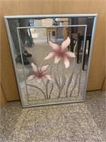 22”x28” floral mirror