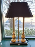 23" X 13.5" GOLD CENTER DOUBLE COLUMN LAMP