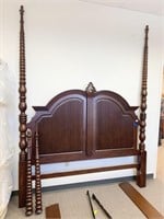 IMPRESSIVE KING BED 108" H X 82" W CARVED A4