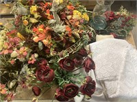 Tablecloths, faux flower arrangements, wreaths,