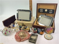 Large keepsake wooden box, jewelry box (inside