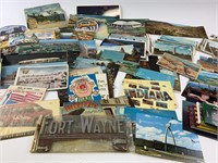 Assorted post cards, some Ft Wayne & metal Ft