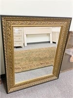 BLACK AND GOLD FRAMED MIRROR 39" X 32"