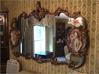 French Rococo Style Gold Wall Mirror