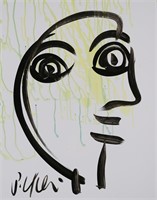 Peter Keil Acrylic on Paper Portrait