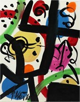 Peter Keil Acrylic on Canvas Style of Joan Miro