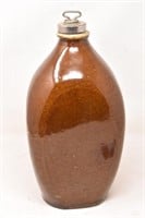Triangular Brown Pottery Hot Water Bottle