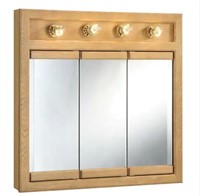 4-Light Tri-View Bathroom Medicine Cabinet