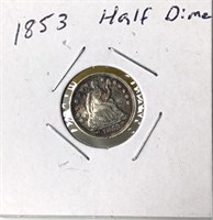 1853 seated liberty half dime