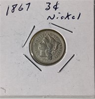 1867 US three cent nickel