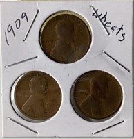 (3) 1909 Wheat Pennies