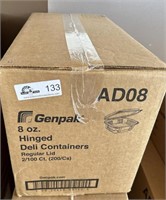 Box of 8 oz Hinged Containers - NIB