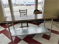 Stainless Steel Prep Table with Marble top - 6 Ft