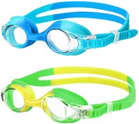 2 Pack Swimming Goggles for Kids Age 6-14