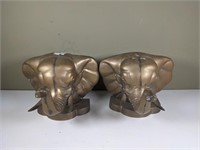 solid brass elephant bookends