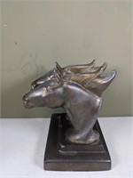Horse cast metal statue
