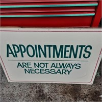 No appointments sign