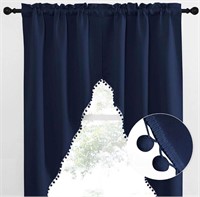 SWAG SHORT NAVY CURTAINS 72"W X 63"L