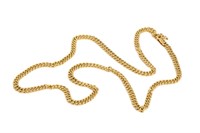 18K YELLOW GOLD CURB LINK NECKLACE, 54g