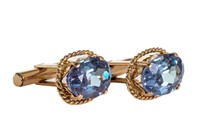 PAIR OF 18K GOLD GEM-SET CUFFLINKS, 13.6g