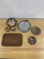 Copper, plate and pewter trays