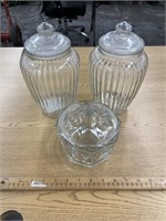 Glass covered jars