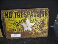 Prairie Farmers No Tresspassing sign