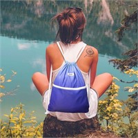 OMBRE BLUE DRAWSTRING BACKPACK