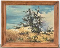 Windblown Tree Heavily Textured Original Painting