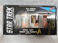 Star Trek Fine Art Shot Glasses, NEW in BOX