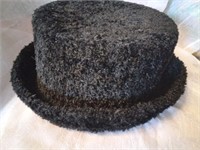 Ladies Black Fur Type Hat, Very Nice