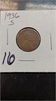 1936-S Wheat Back Penny