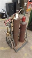 TORCH SET- CART- TANKS- HOSES AND GAUGES WITH