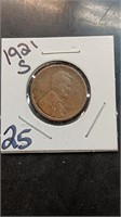 1921-S Wheat Back Penny Better Date