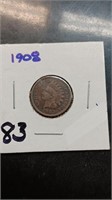 1908 Indian Head Penny Partial Liberty