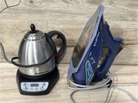 Bonavita electric tea kettle, Rowena clothes iron