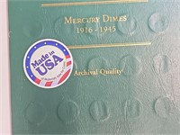 Graded 1916d Mercury w/Complete Mercury Dime book