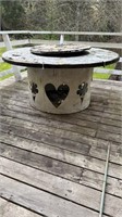 Large Metal Base  Heavy Decorative Outdoor Table