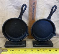 Cast Iron Frying Pan Bookends