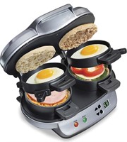 HAMILTON BEACH DUAL BREAKFAST SANDWICH MAKER $47