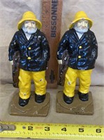 Cast Iron Fisherman Bookends