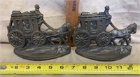Cast Iron AM Stagecoach Bookends