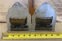 Steel & Cast Iron Covered Wagon Bookends