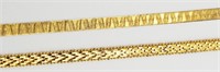 2-ITALY STERLING GOLD TONED BRACELETS/CHAINS