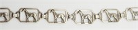 VINTAGE STERLING CUT OUT HORSE PANEL BRACELET