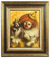 Kirsch- Clown with Dog Oil Painting
