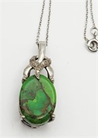 STERLING PENDANT WITH MOHAVE GREEN COPPER