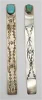 (2) STERLING BOOKMARKS with TOURQUISE