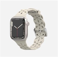 RESISTANT SILICONE APPLE WATCH BANDS ANTIQUE WHITE