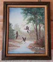 Beautiful Geese Oil Painting by Bev Constans
